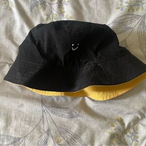 Reversible Embroidered Smile Face Bucket Hat